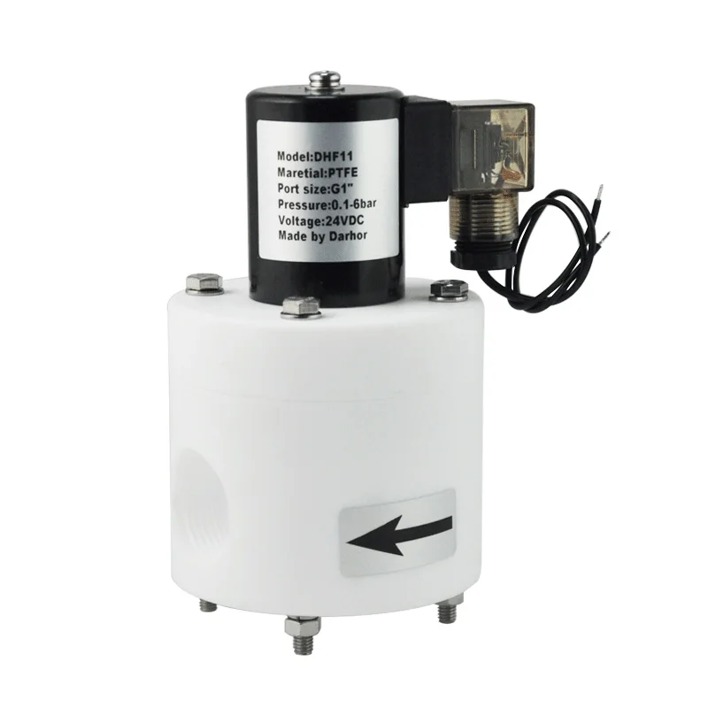 2 way direct acting solenoid valve PTFE anti-corrosive solenoid valve ozone resistance valve 12v 24v 110v 220v