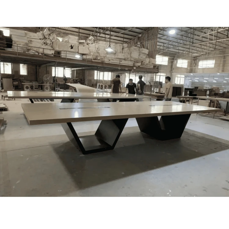 Yellow Desk Top Hot Sale Standing Conference Table 14 Seat MDF Boardroom Furniture