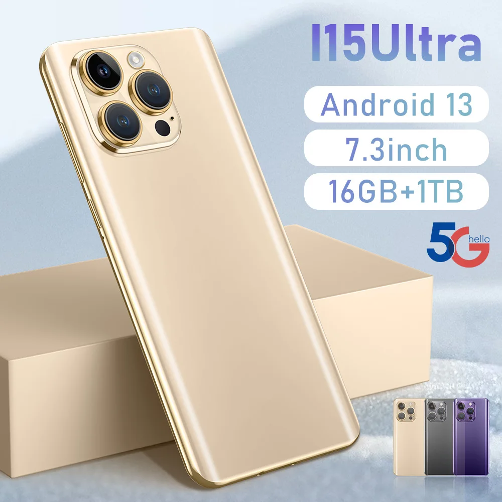 Мобильный телефон Смартфон i15 Ultra 2 + 16 true 4G 7 3 дюймовый большой экран Все-в-одном Android 8 1