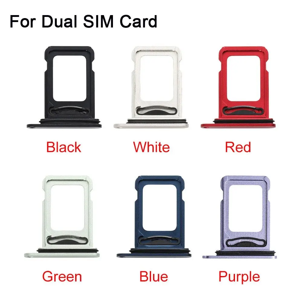Single Dual Sim Card Tray for iPhone 11 12 13 14 pro max Mini Sim Card Solt S21 Note 20 Mobile Phone Sim Card Tray Replacement