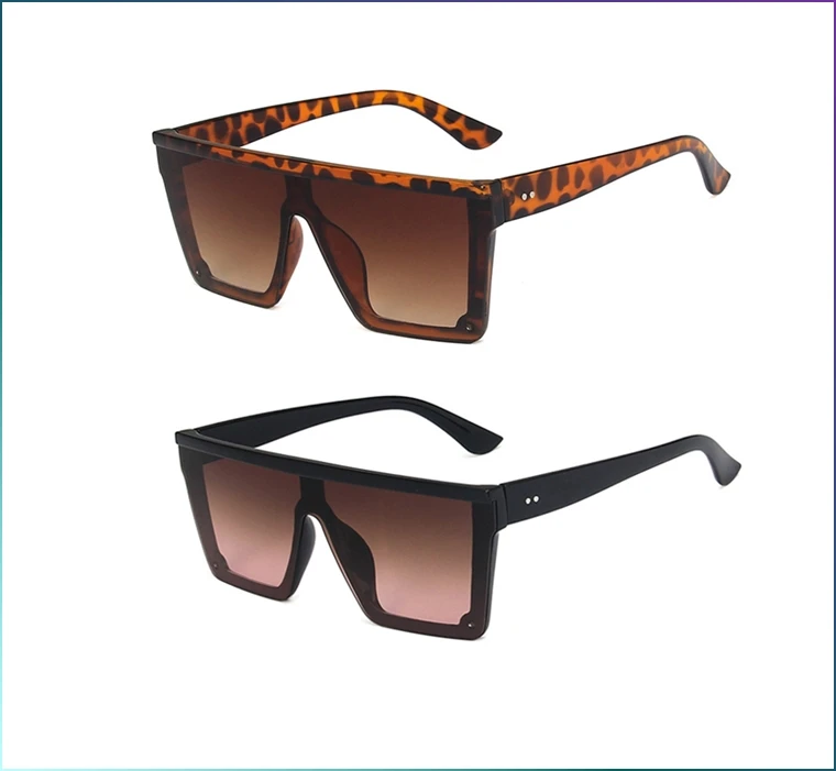6979 Women Popular Oversized Shades Sun Glasses Square Custom Logo One Piece Lens Colorful Fashion Design Sunglasses Men