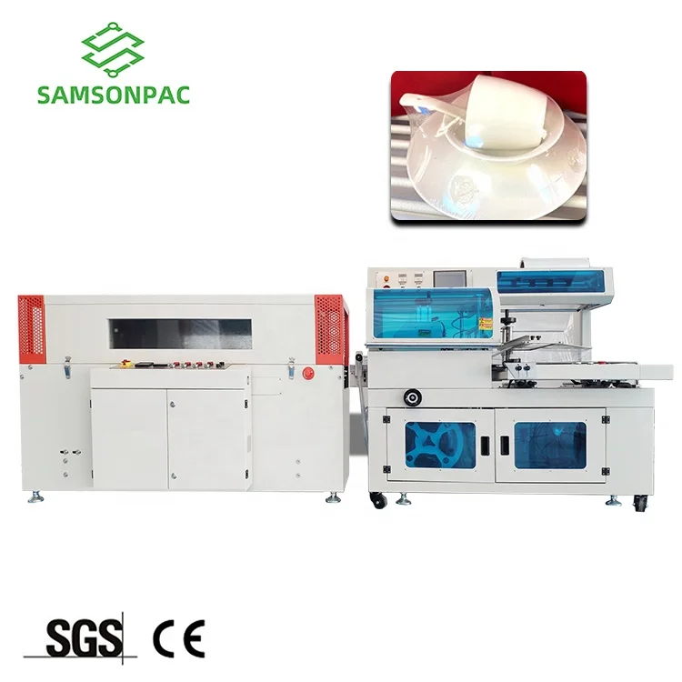 Samsonpac Automatic Pillow Long Profile Tunnel Pvc Pp Film Cucumber Bottle Heat Shrink Sealing Wrapping Packing Machine