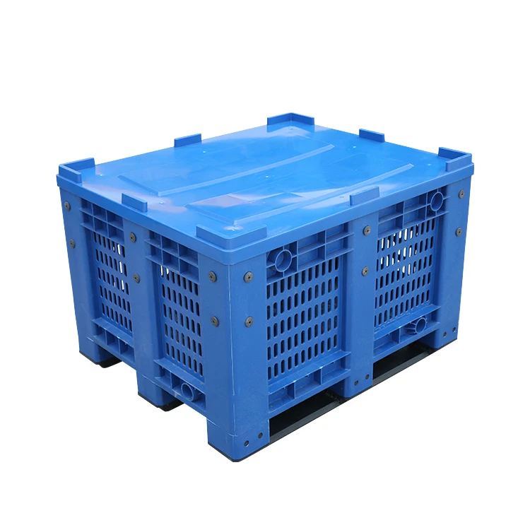 Cheap price 1200x1000x760 mm Dynamic Load 1000kg Solid Mega Container Bin Stacking Plastic Pallet Box for sale