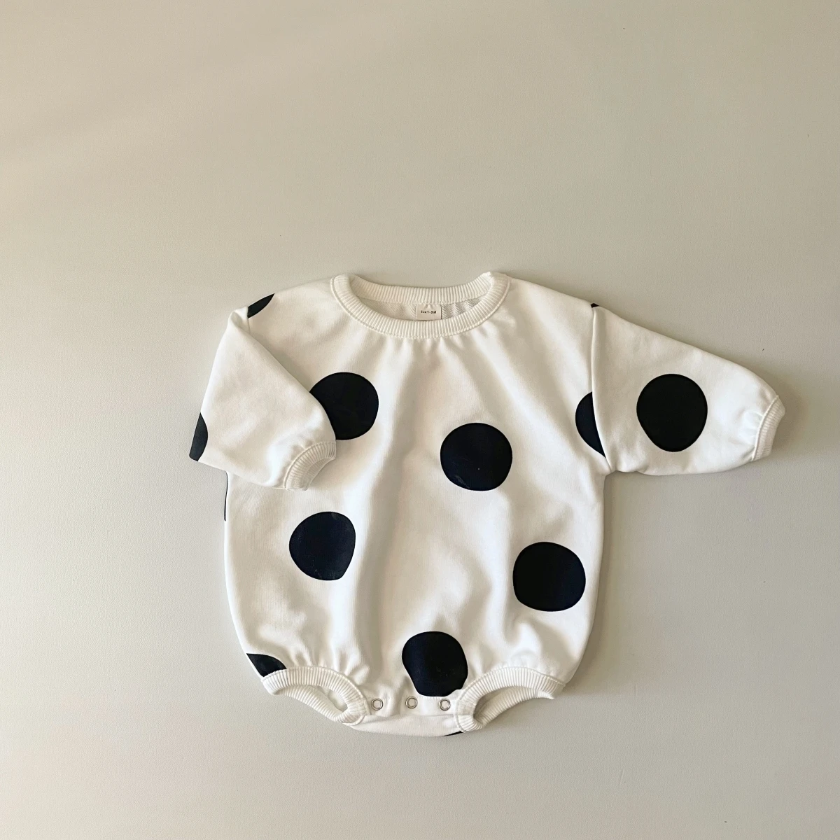 Korean Baby Girls Romper Clothes for Newborns Bodysuit Long Sleeve Polka Dots Sweatshirt Romper Autumn Baby Boy Romper