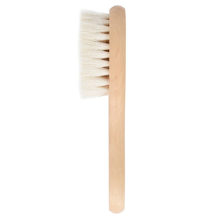 Top Selling Sale Wooden Soft White Goat Bristle Fairy Color Kids Hair Baby Brush With Soft Touch Handle For Baby Care