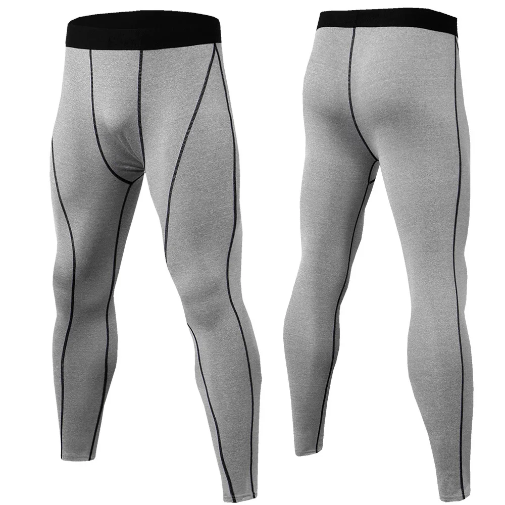 Training Bodybuilding Sport 2 Piece Pants Compression Pants Long-Sleeve T-Shirt Compression Short Tights Men Set