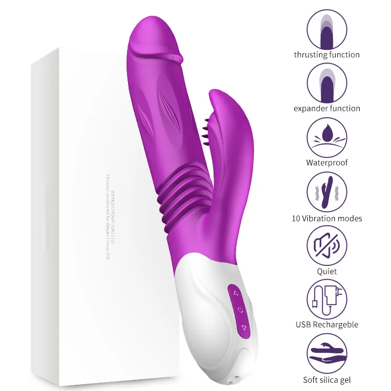 Automatic Telescopic Wholesale Adult Sex Toys Clit Clitoral Stimulation Rabbit Dildo Vibrator for Women
