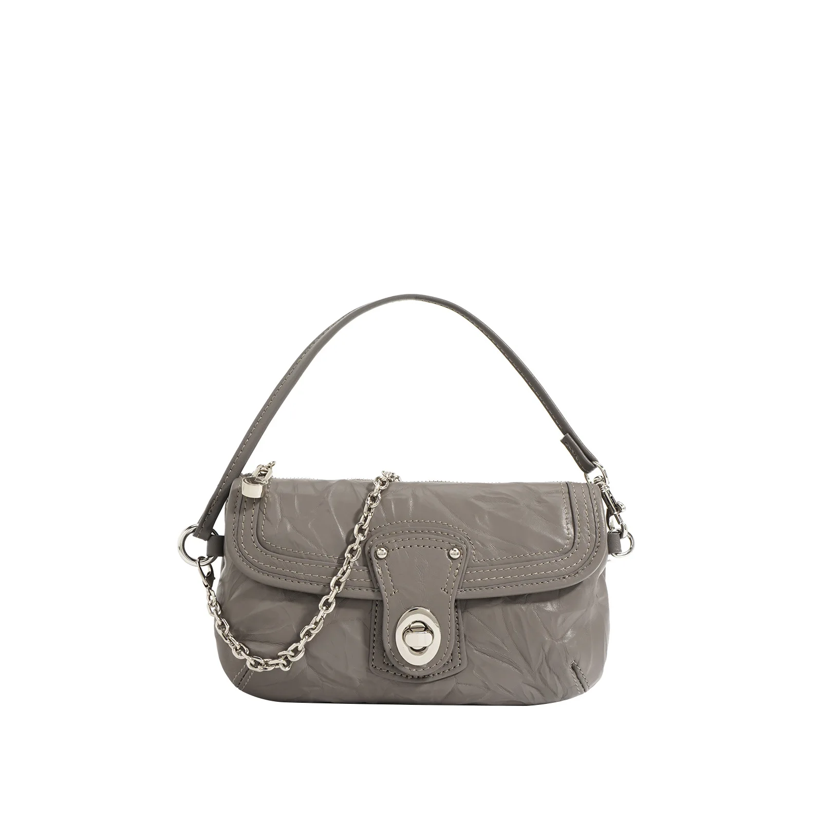 Wholesale soft cowhide mini handbag Trend ladies genuine leather chain sling shoulder bag Simple fashion crossbody bag for women