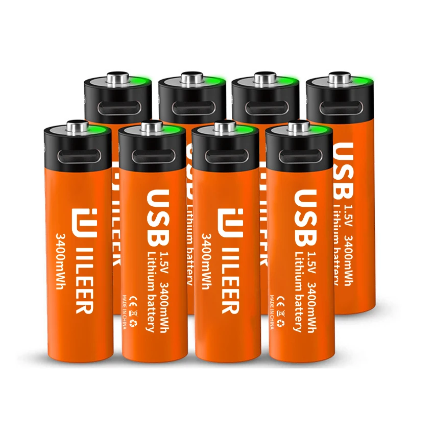 Multi-function 1.5V No.5 USB Rechargeable Battery 3400mWh 14500 Lithium Battery For Fingerprint Lock Toy