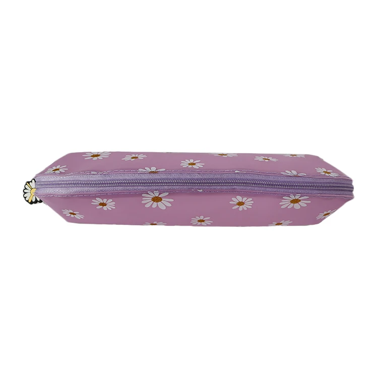 Attractive Price New Type Purple Pencil Case Daisy Flower High Quality