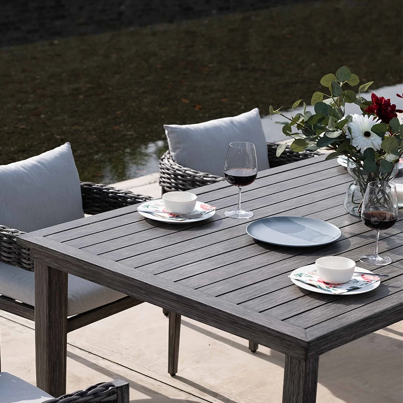 Factory direct sale outdoor dining set furniture 6 seaters dinning set modern