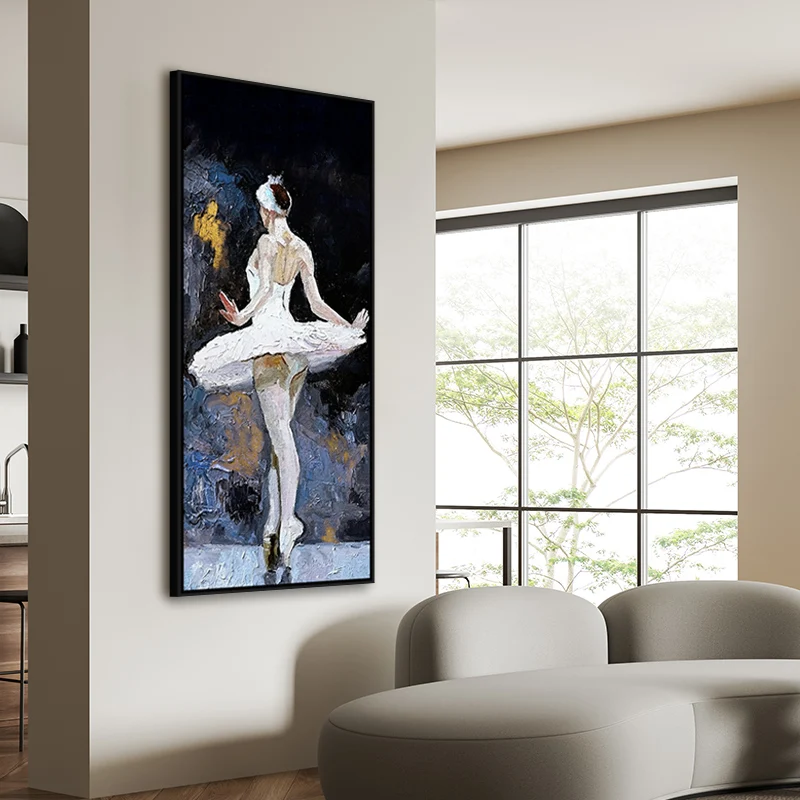 Handmade Figurative Abstract Ballet Dancer Girls Dancing Canvas Art Oil Ballerina Paintings Modern Art for Home Decor