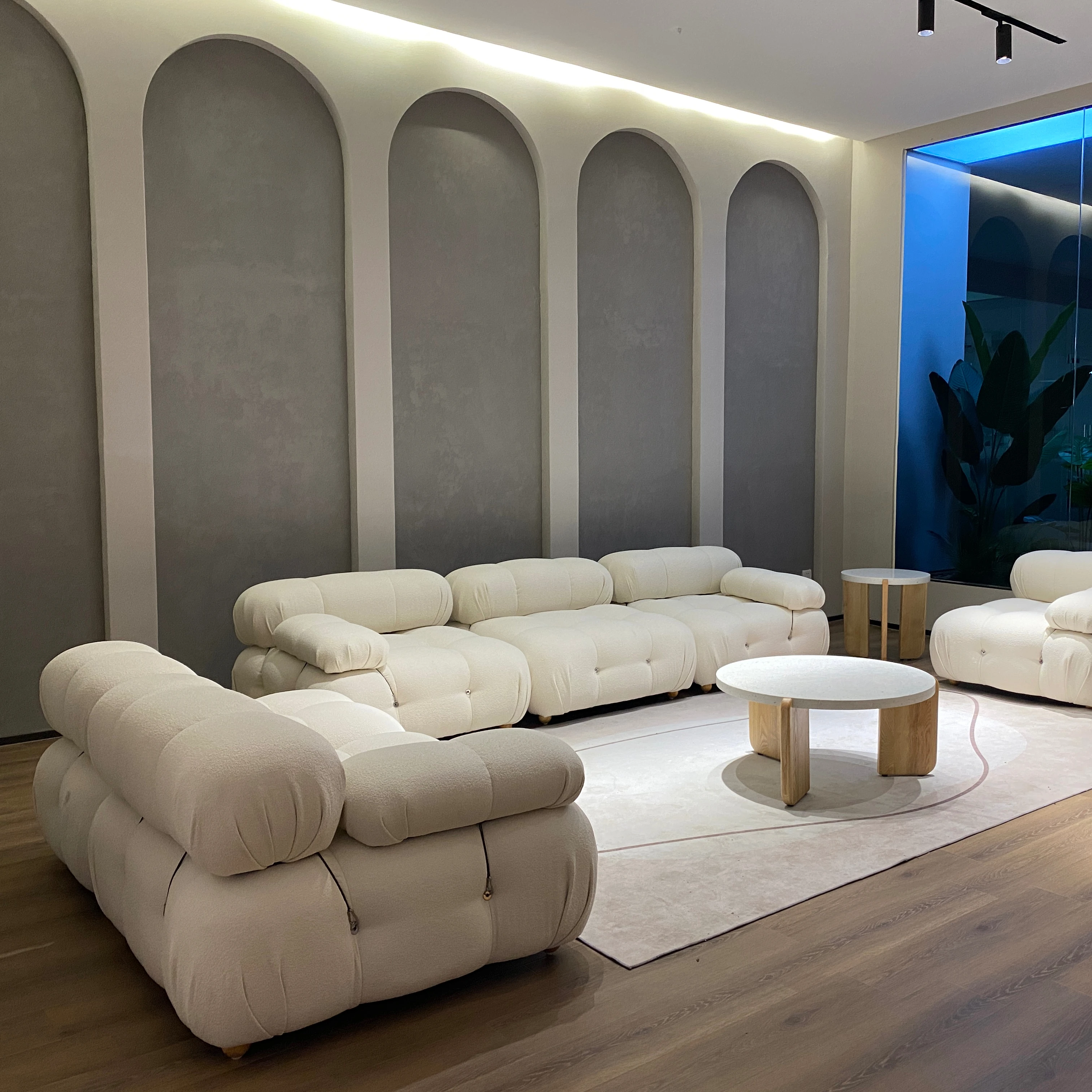 Living Furniture Luxury Wholesale Couch Boucle Fabric Cama Combination Leonda Sofa Mario Sofa Set