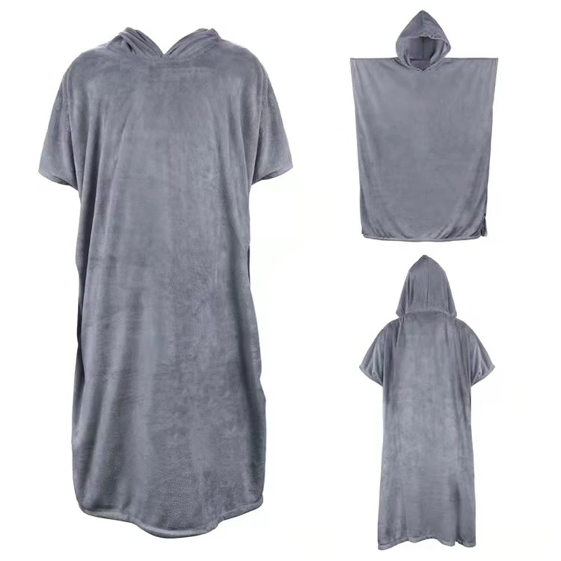 microfiber custom logo embroidery adult hooded towel surf poncho beach changing towel beach poncho