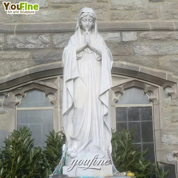 Hand Carved Outdoor Church Religious Marble Big Saint Statue of Mother Mary