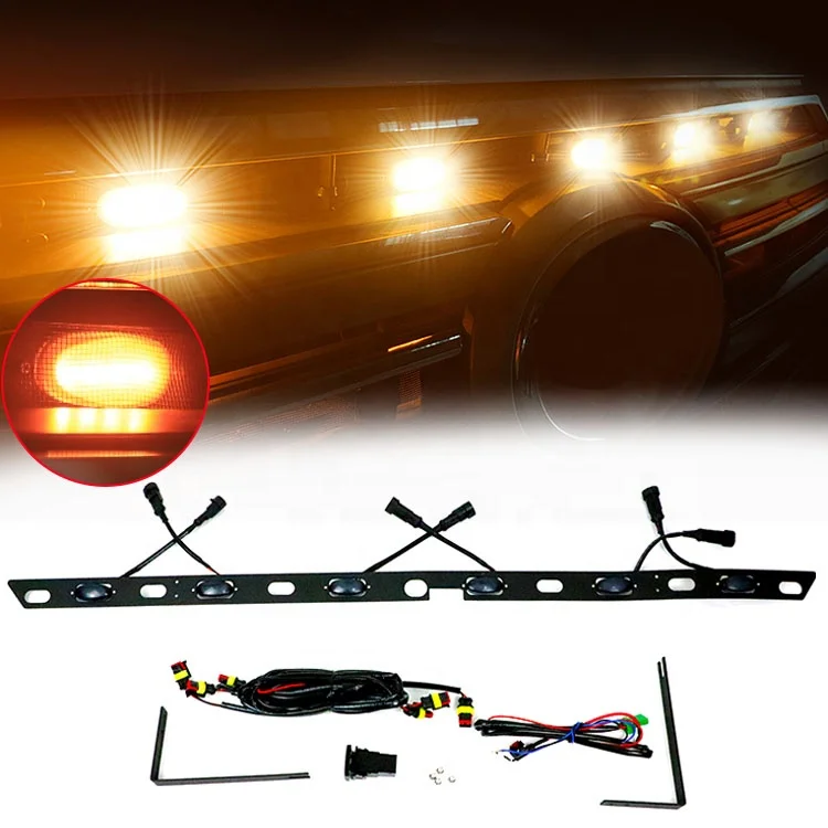 Illuminated Auto Yellow Blue LED Grill lihgt  Car Front Grill Yellow Led Light for Toyota Prado