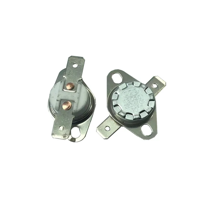 Ceramic KSD301 Bimetal Thermostat 10A 50C Normally closed Flat Foot Activity ring Thermal protector Temperature control switch