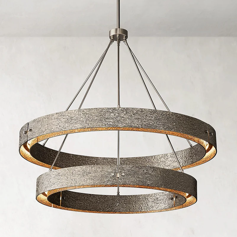 Restoration Brass Circle Round Hardware Lighting Modern Metal Living Room Dinning Indoor chandelier lighting restoration