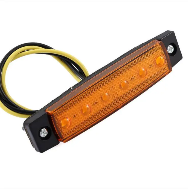 12V 24V LED 6SMD Truck Trailer Side Marker Indicator Light Car Brake Rear Sides Warning Tail Lights Auto Lamp WG126