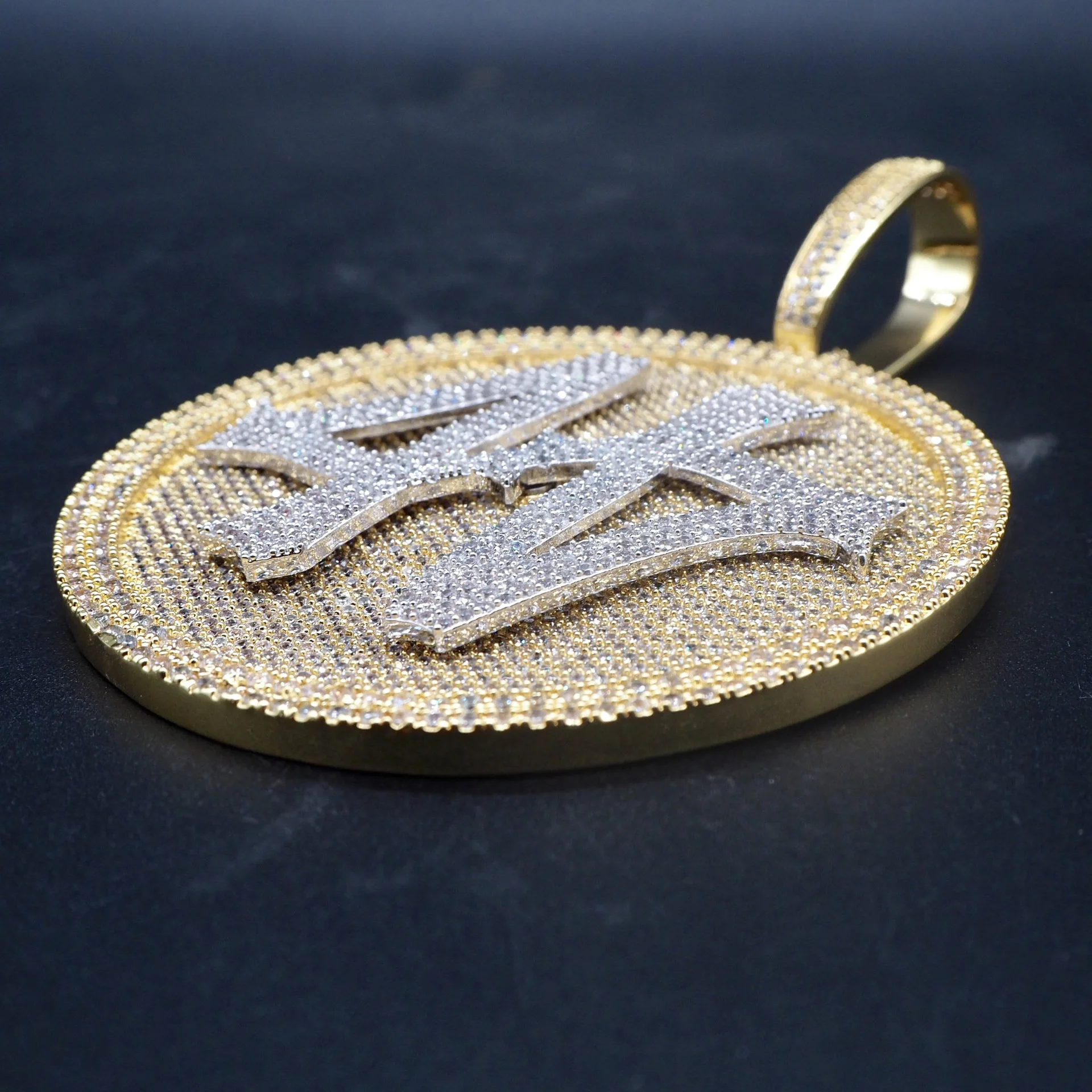 
HipHop Customized Big Size Number 44 Full Iced Out Rotating Pendant 