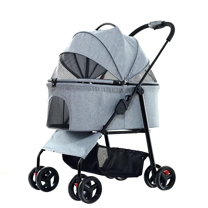 Bndc Factory Direct Pet Stroller Lightweight Outdoor Dog Pusher with Detachable Feature Small Cats Fabric Material Car Travel