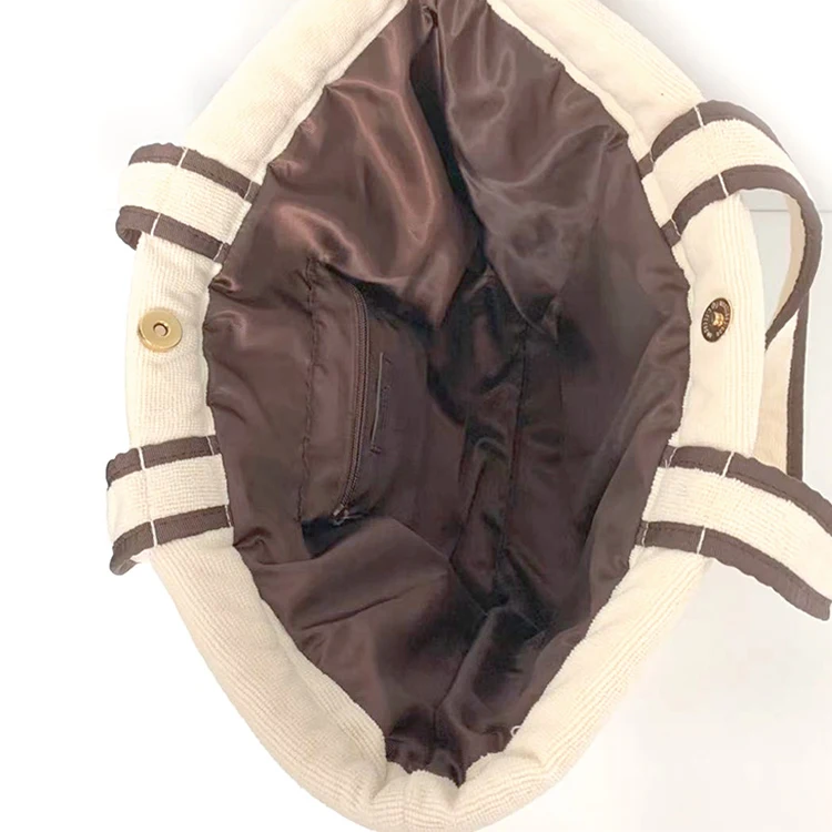 Eco Material Recycled Fabric Shoulder Bag Luxury Hand Bags Sustainable Terry Towel Women Tote Bag