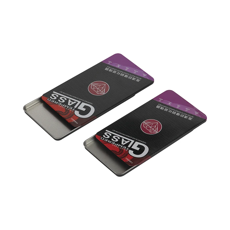 Recyclable Tempered Glass Packing Wholesale Tempered Glass Phone Case Tempered Film Packaging Slide Tin Box