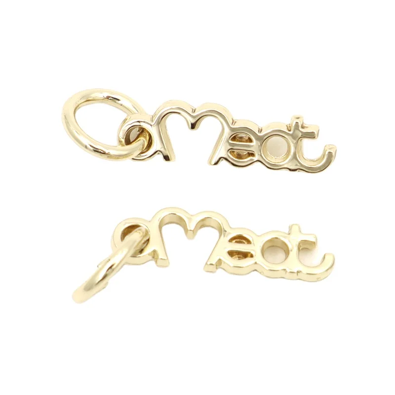 Handbag Hardware Metal Brand Name Charm Pendant Letter Logo Tag for Jewelry Making Bag Accessories