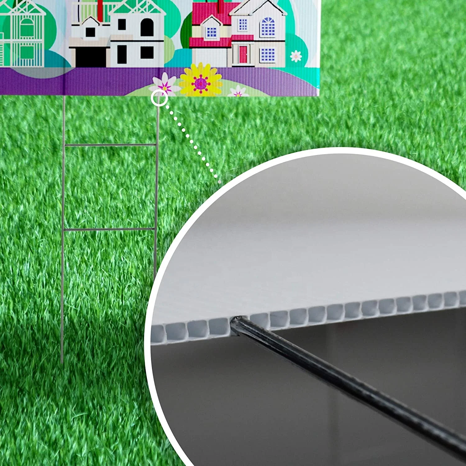 
Christmas decorations and gifts for the elderly with PP corrugated board inserted in the yard 