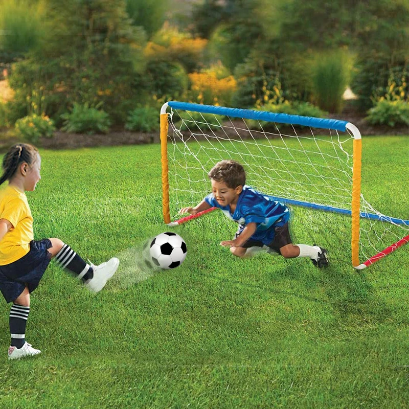 arcos de futbol Steel iron pole  Soccer shooting goal with ball and pump for kids assemble soccer goal set