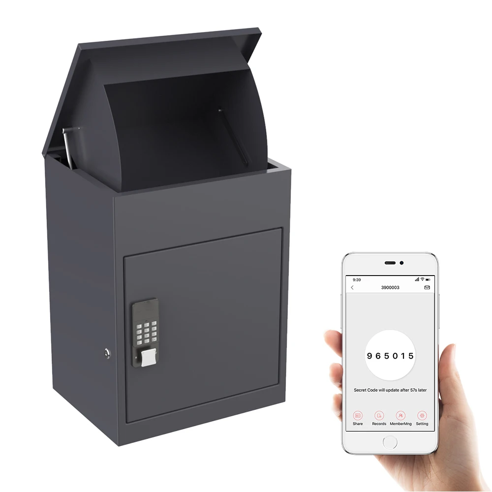 Outdoor Home Package Locker Waterproof Outside Metal Steel Letter Mail Mailbox Post Wall Mount Smart Parcel Delivery Drop