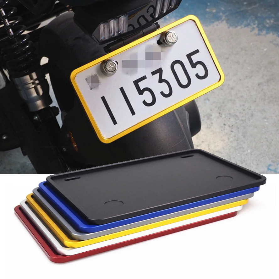 Motorcycle License Plate Frame Pallet Holder Support Aluminum CNC Bracket UNIVERSAL for Electric Motorcycle Scooter Accessories
