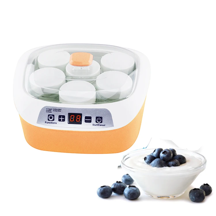 Electrical Yogurt Maker Machine with 6 cup Capacity Dishwasher Safe Glass Jars and Lids Milk to Greek Frozen Dessert Maker