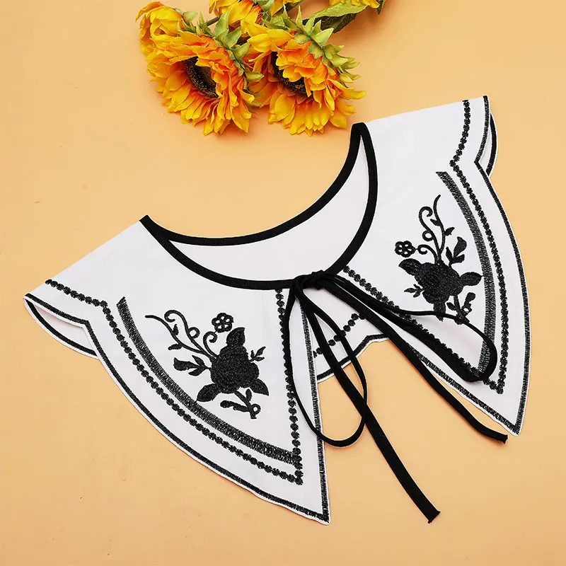 Hot Sale Custom Lace Chiffon Diamond Detachable Women Capelet False Collar for Shirt Dress Suit