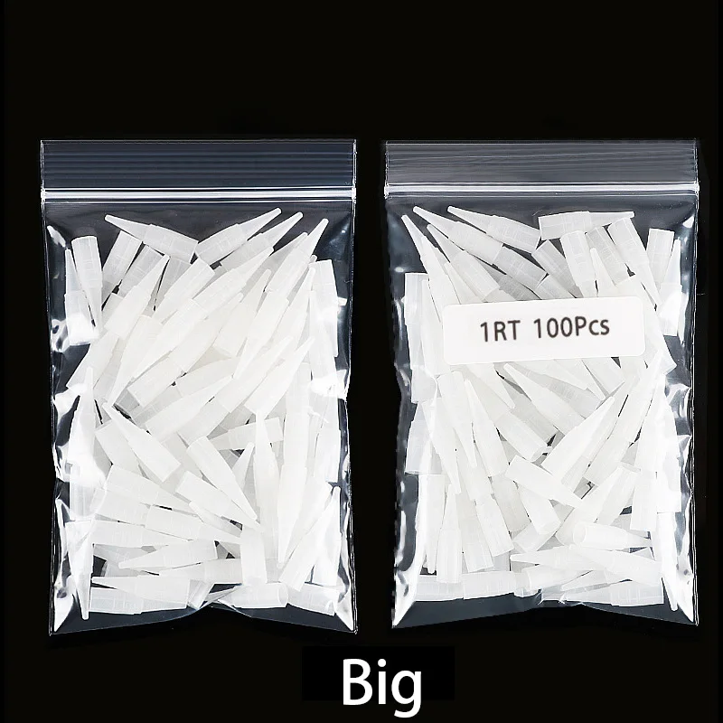 500 PCS Traditional Caps 1R/3R/5R/5F/7F Tattoo Needles Plastic Machine Permanent Makeup Tips Disposable Eyebrow Nadelkappe