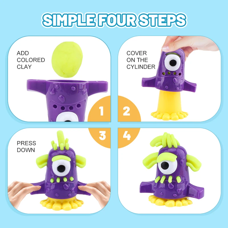 Leemook DIY Colored Clay Playdough Modeling Clay Set Pretend Play Desert Plasticine Toys for Kids Playdough Slime