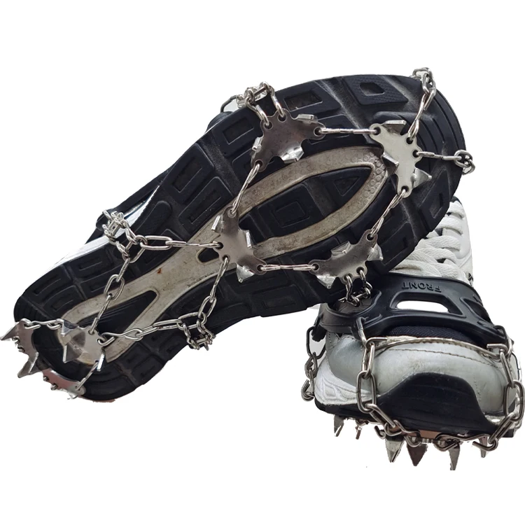 Crampons Ice Snow Grips Traction Cleats Shoes Grips with 19 Spikes Boots Shoes Safe Protect Lightweight Crampons