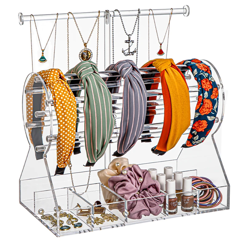 Headband display rack Desktop storage rack Necklace Organizer Acrylic crystal rod headband rack