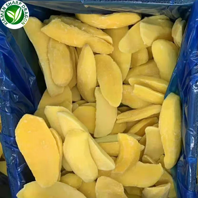 IQF Wholesale prices Peleed Pitted Frozen Mangos Cutting Pulp Green Fresh Dice Slice Sliced Chunk Diced Block Cubes Cuts Healthy