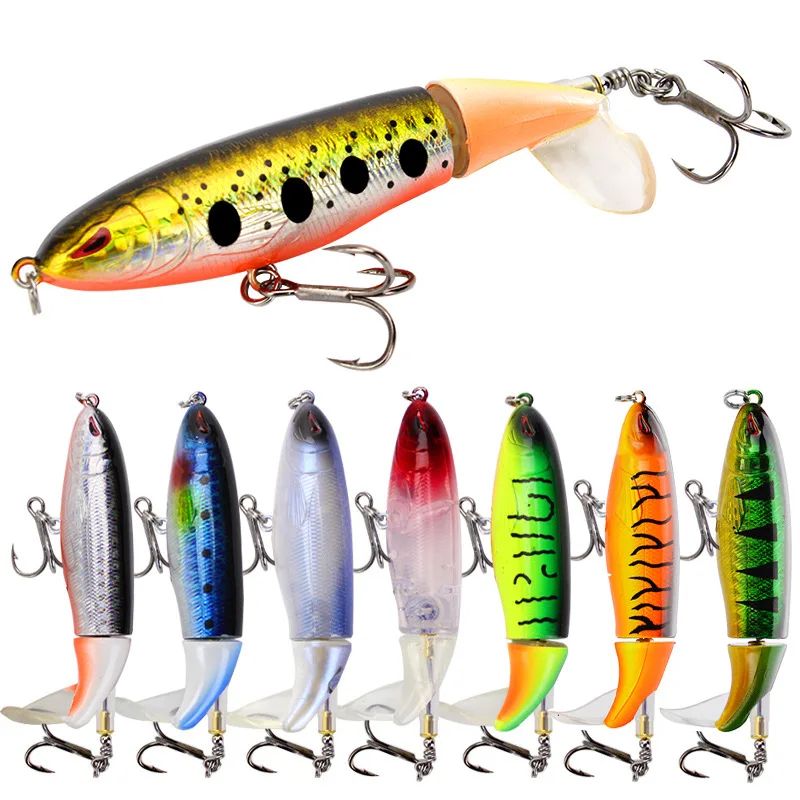 8 Color Floating Pencil Propeller Tractor 9CM 14.5cm Luya Simulation Hard Bait