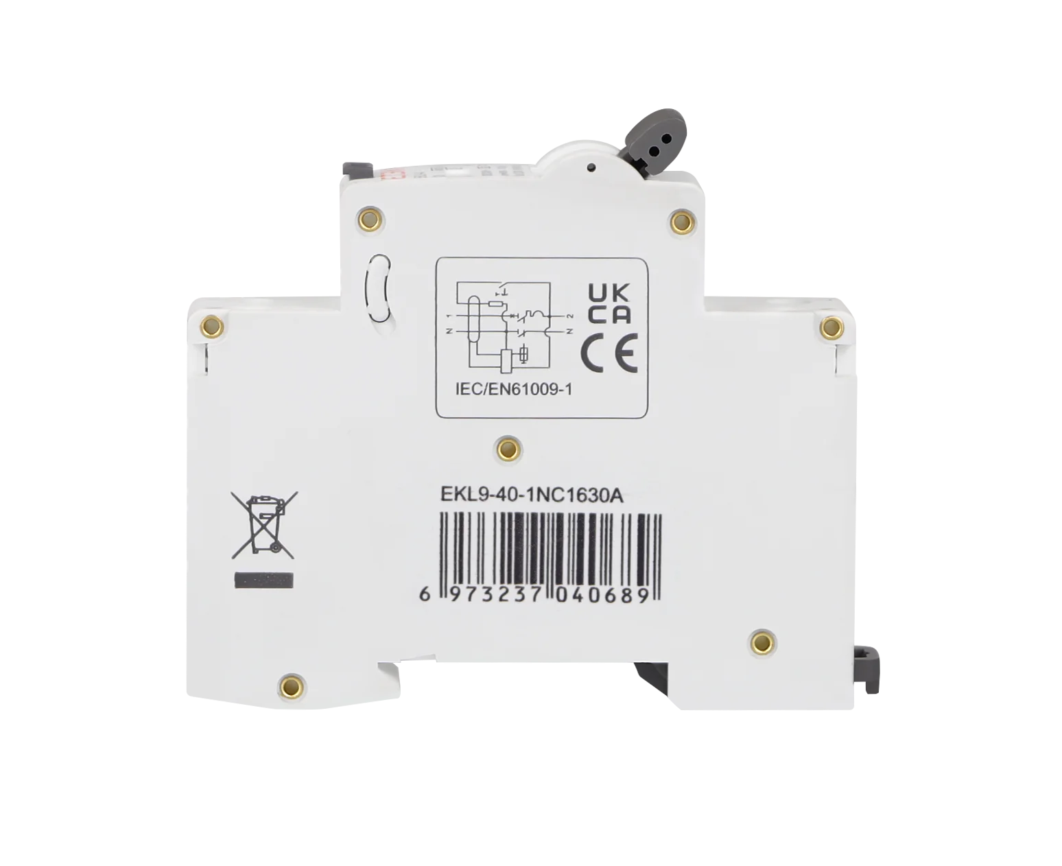 ETEK EKL9-40-1630  RCBO 16A 30mA 6kA Double Pole Type A (B Curve) Switched Neutral
