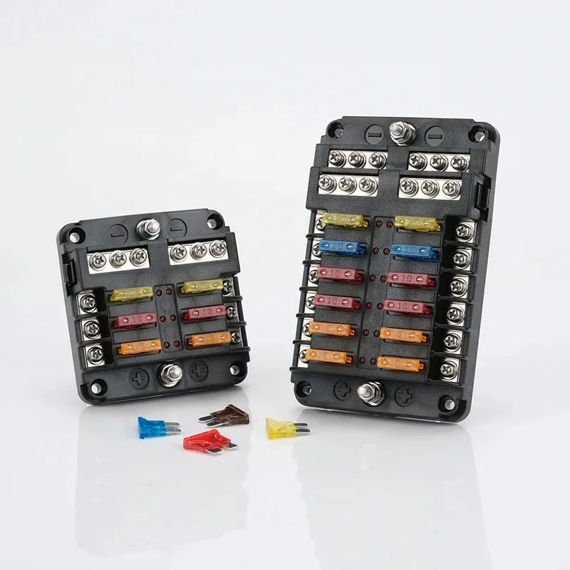 Low Temperature Resistance Marine 6 Way Fuse Box DC 12V 24V 32V 100A Blade Fuses Holder for Car Boat Camper Automotive