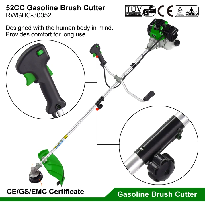 52CC Petrol Grass Cutter Cordless Gasoline Grass Trimmer Parts String Line Head With Blades Gas Brush Cutter Machine For Sale