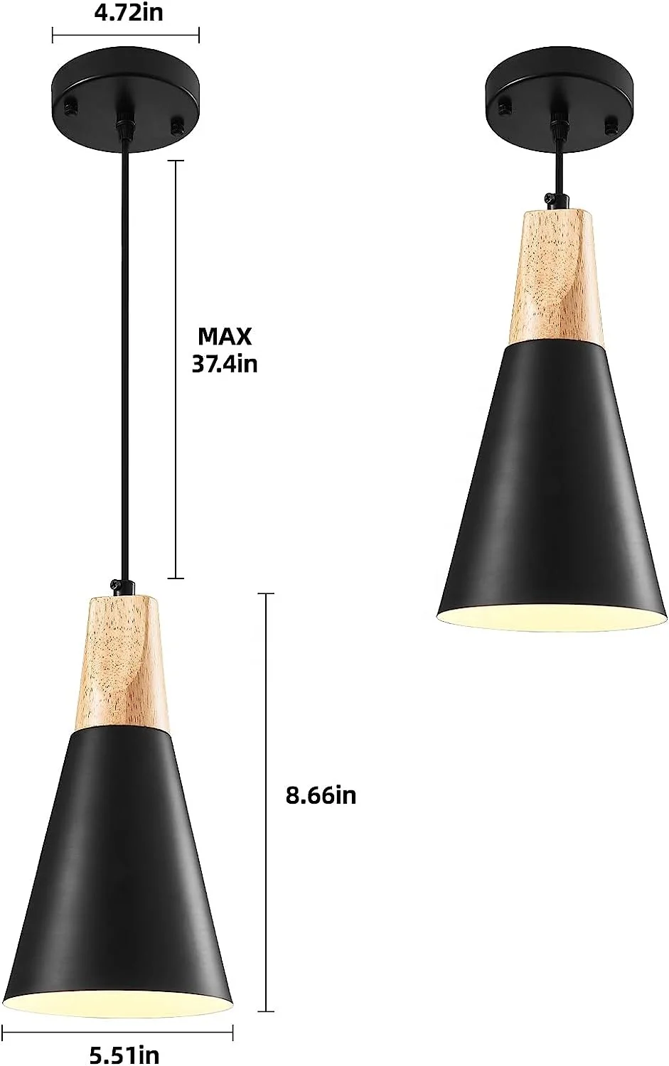 American vintage country style chandelier black adjustable kitchen island lighting led hanging light