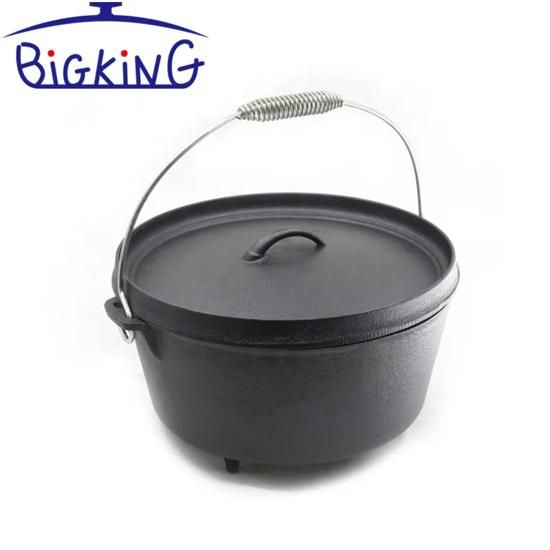 Outdoor Set Camp Cooking 7 Pieces Preseasoned Cast Iron Cookware Outdoor Set