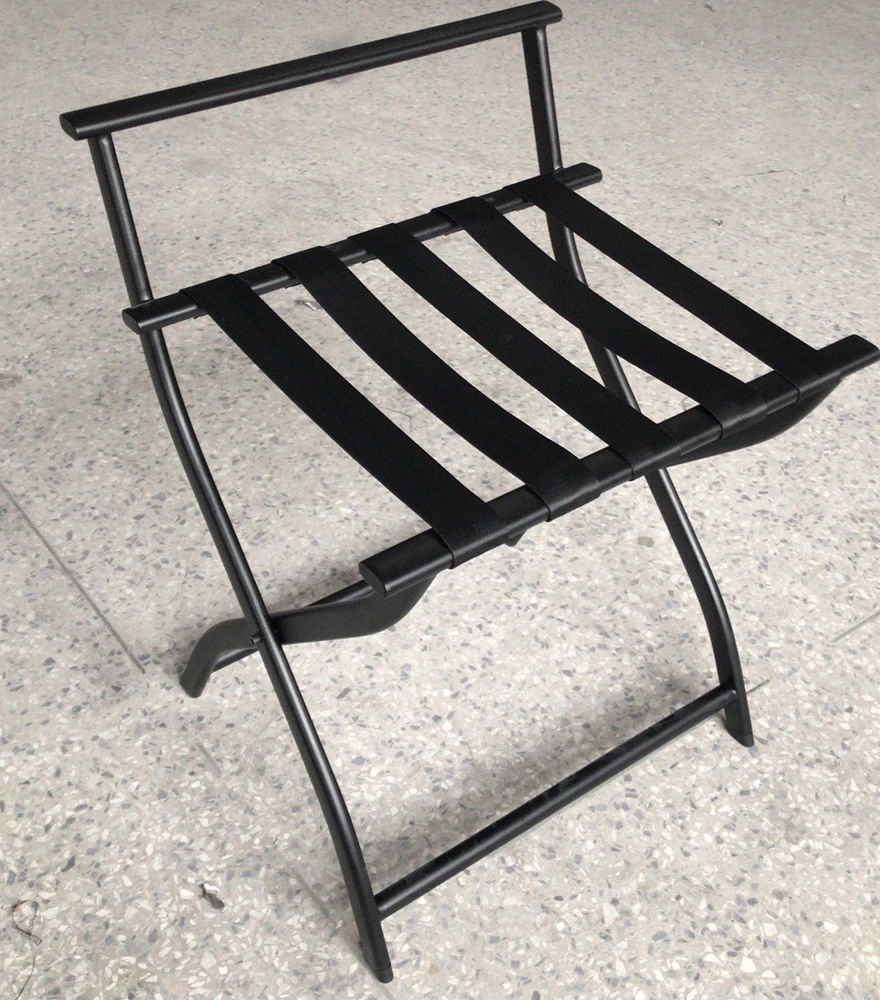 MAX-LR21 Black metal stainless steel hotel supplies foldable luggage stand for room