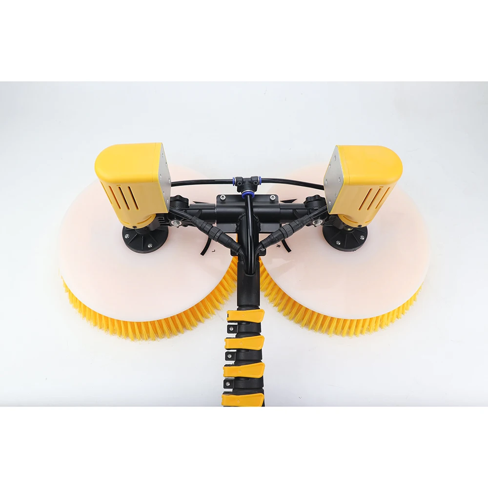 Double head brush solar panel cleaning tools equipment cleaner solar panel cleaning rotary brush
