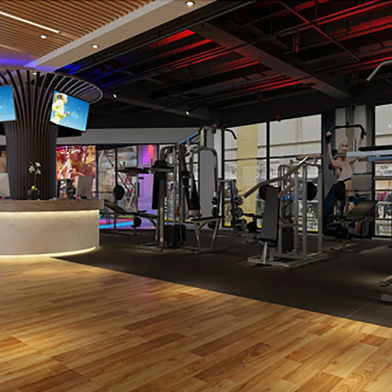 
3mm thick Wood Look Reflective Custom Printed gym yoga Vinyl Pvc Flooring roll 