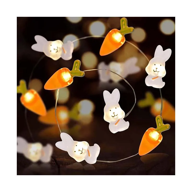 Cross border easter led copper wire lamp rabbit decorative radish chicken string