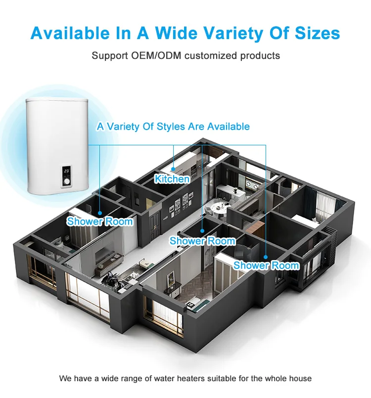 Anti-Rust Electrical Water Heater Temperature Adjustable Tankless Water Heater Electric